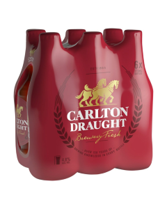 Carlton Draught 375ml Bottle 6-Pack